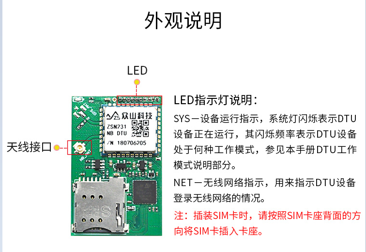 NB-IoT DTU模块ZSN231 10-4