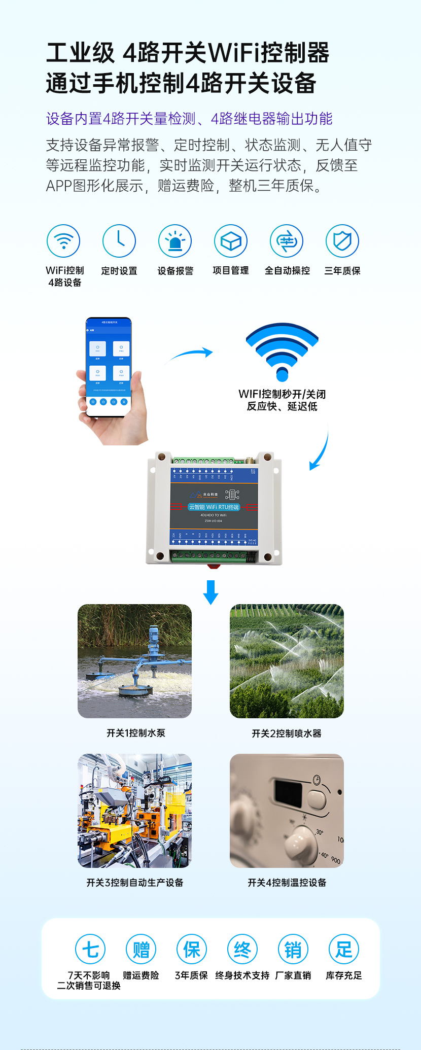 4路开关WIFI控制器 4路开关WIFI控制器